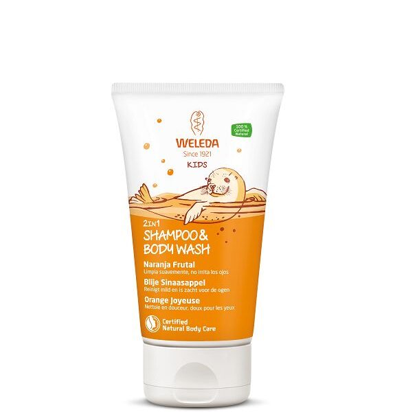 Weleda Kids 2 in 1 shampoo & bodywash Blije Sinaasappel