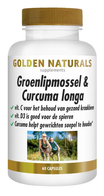 grlipmossel curcuma longa 60caps Golden Naturals Groenlipmossel & Curcuma longa - Afbeelding 1