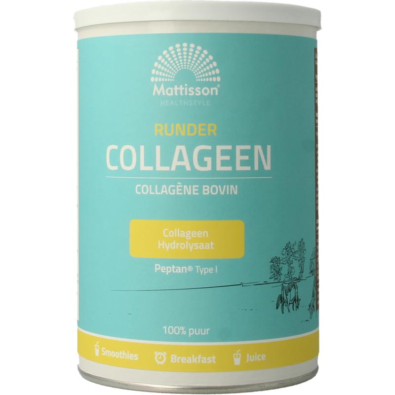 runder collageen poeder peptan 300gr Mattisson Runder collageen poeder Peptan - Afbeelding 1
